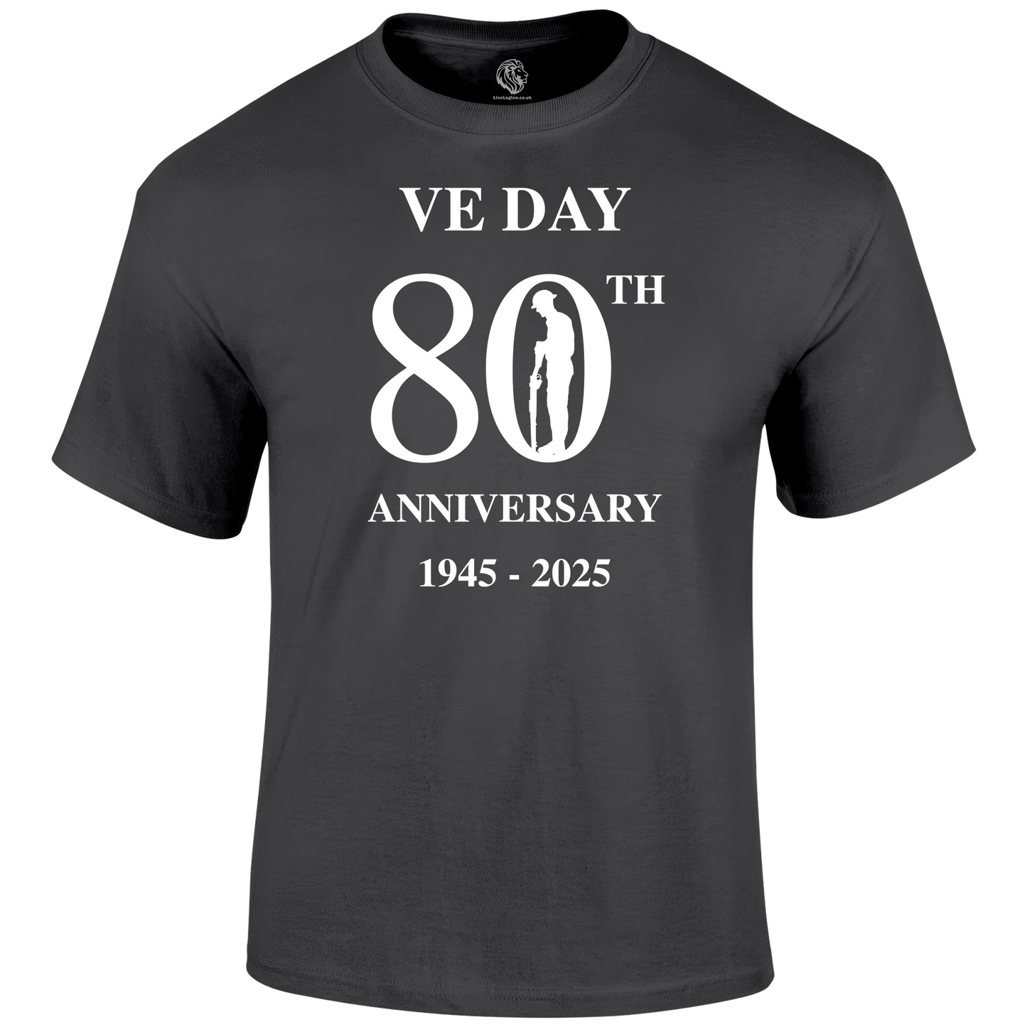 VE Day 80th Remembrance T Shirt by Lion Legion 