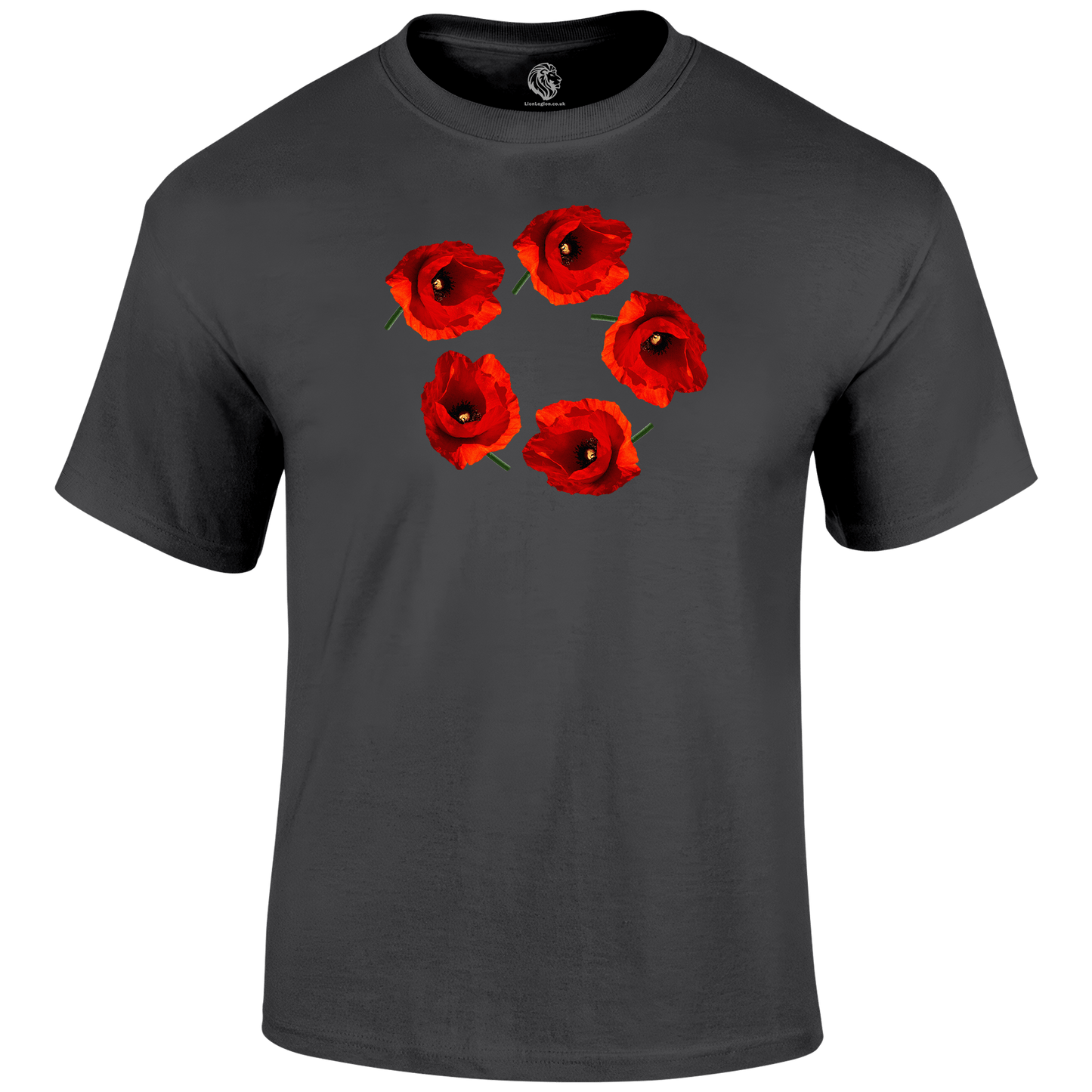 Poppy Circle Remembrance Day T Shirt by Lion Legion 