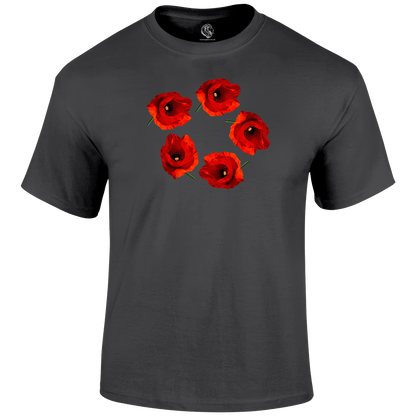 Poppy Circle Remembrance Day T Shirt by Lion Legion 