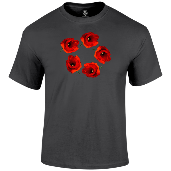 Poppy Circle Remembrance Day T Shirt by Lion Legion 