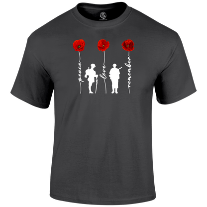 Peace And Love Remembrance Day T Shirt by Lion Legion 