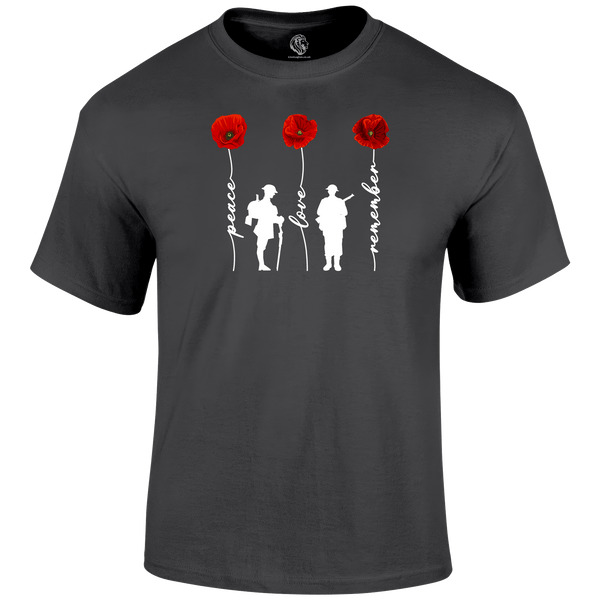 Peace And Love Remembrance Day T Shirt by Lion Legion 