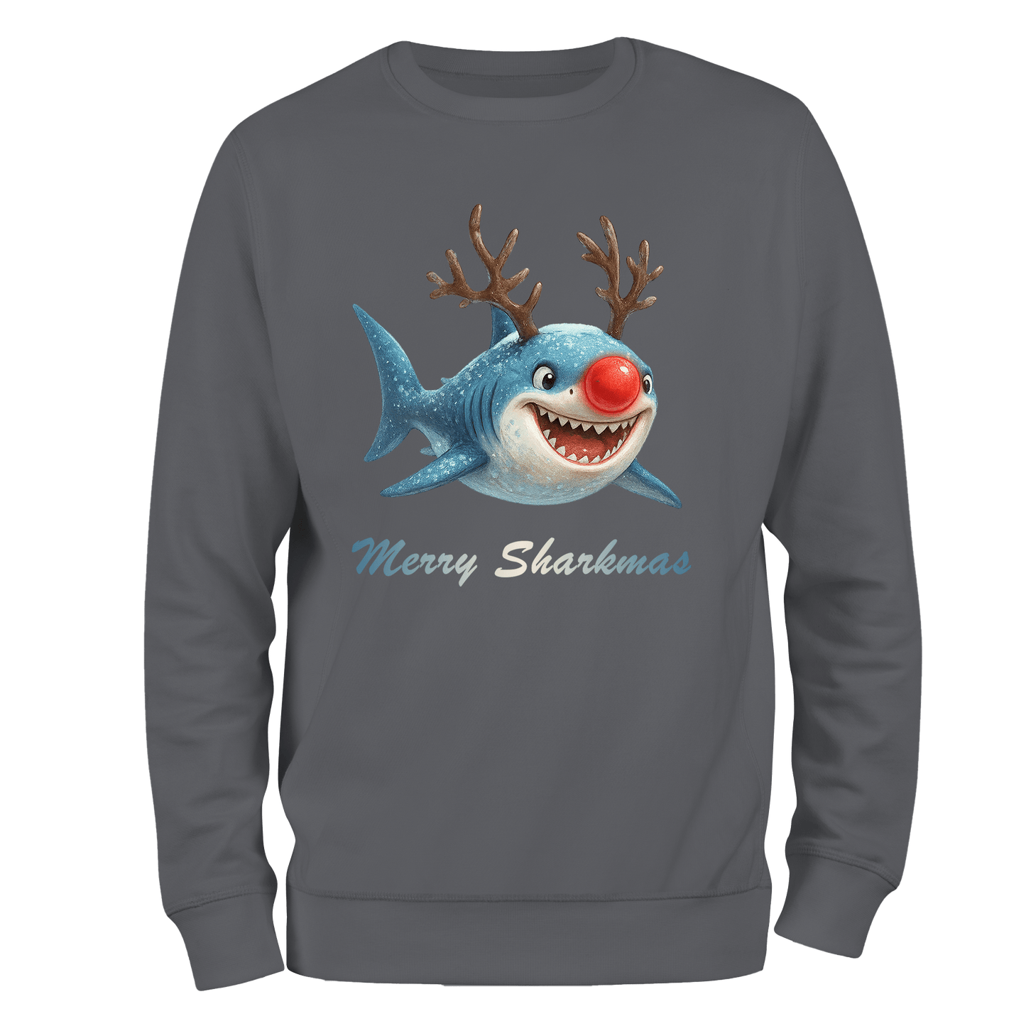 Merry Sharkmas Xmas Jumper by Lion Legion 