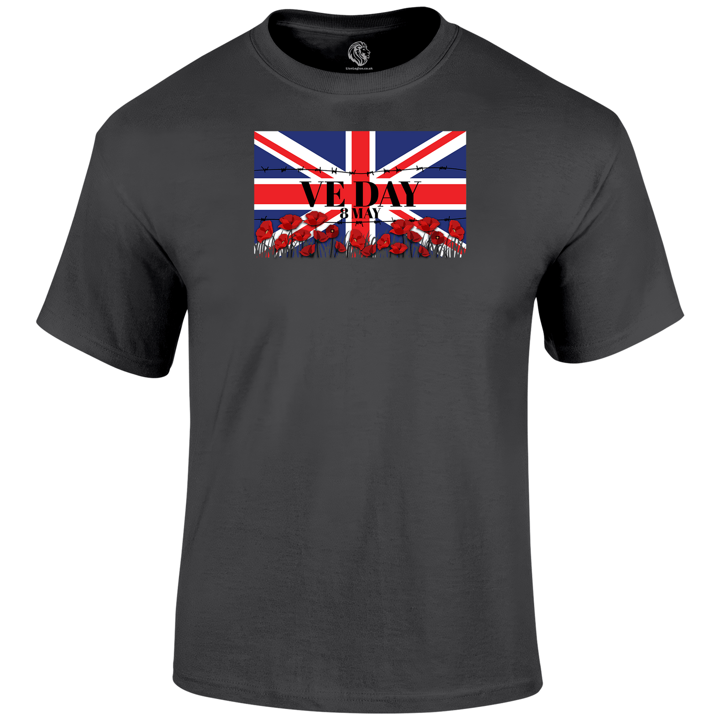 VE Day Remembrance T Shirt by Lion Legion 