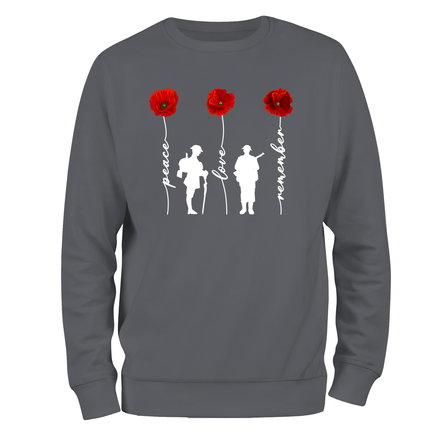 Peace And Love Remembrance Day Sweatshirt by Lion Legion 