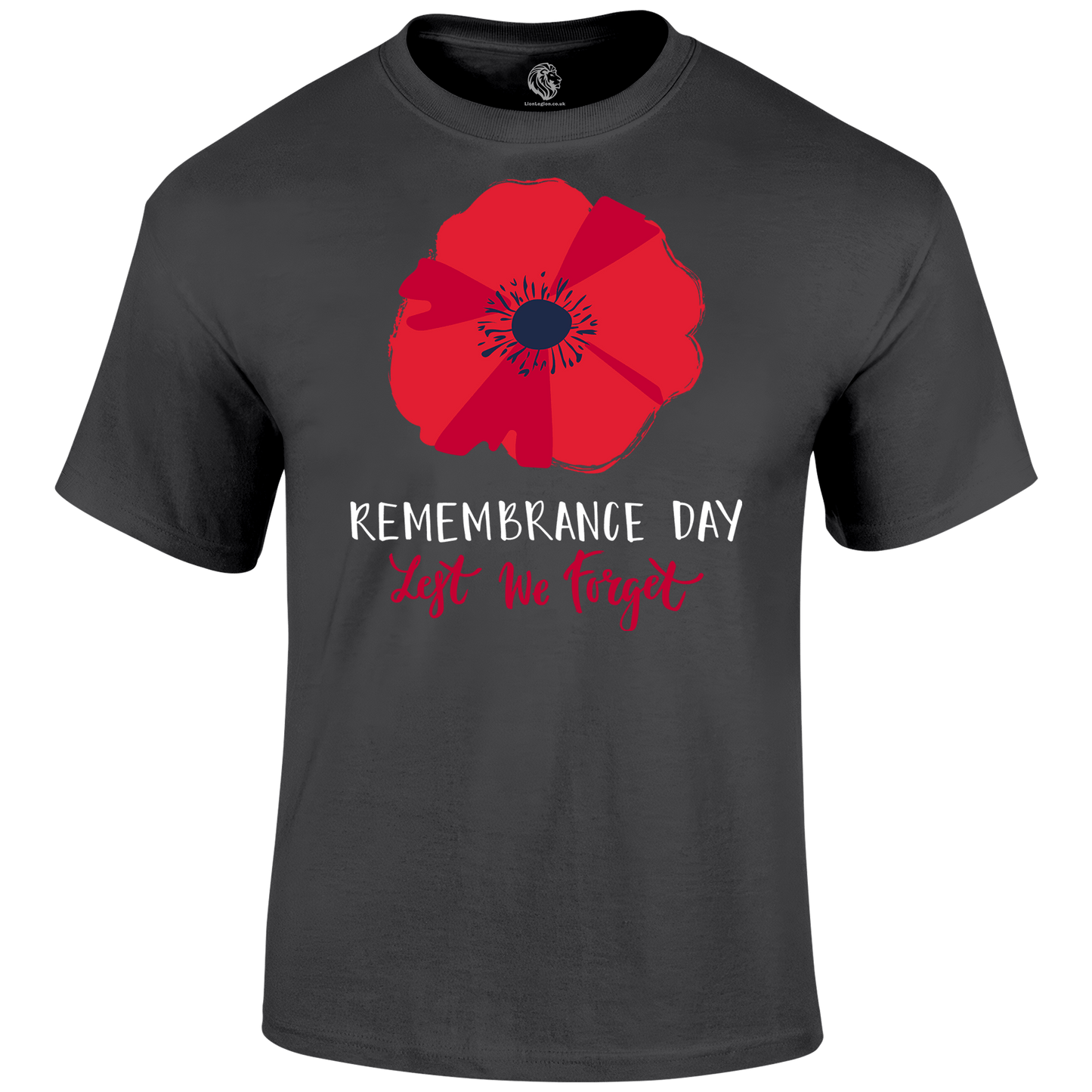 Big Poppy Remembrance Day T Shirt by Lion Legion 
