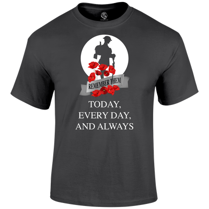 Always WW1 Remembrance Day T Shirt by Lion Legion 