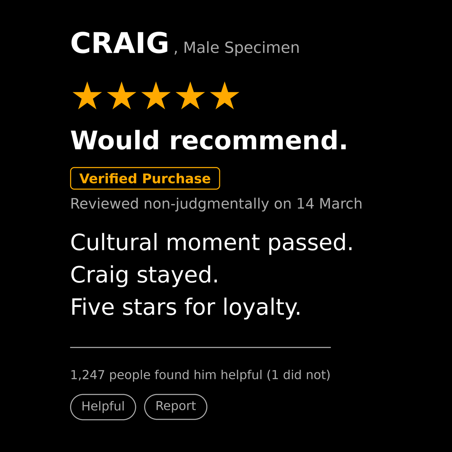 Craig T Shirt Gift