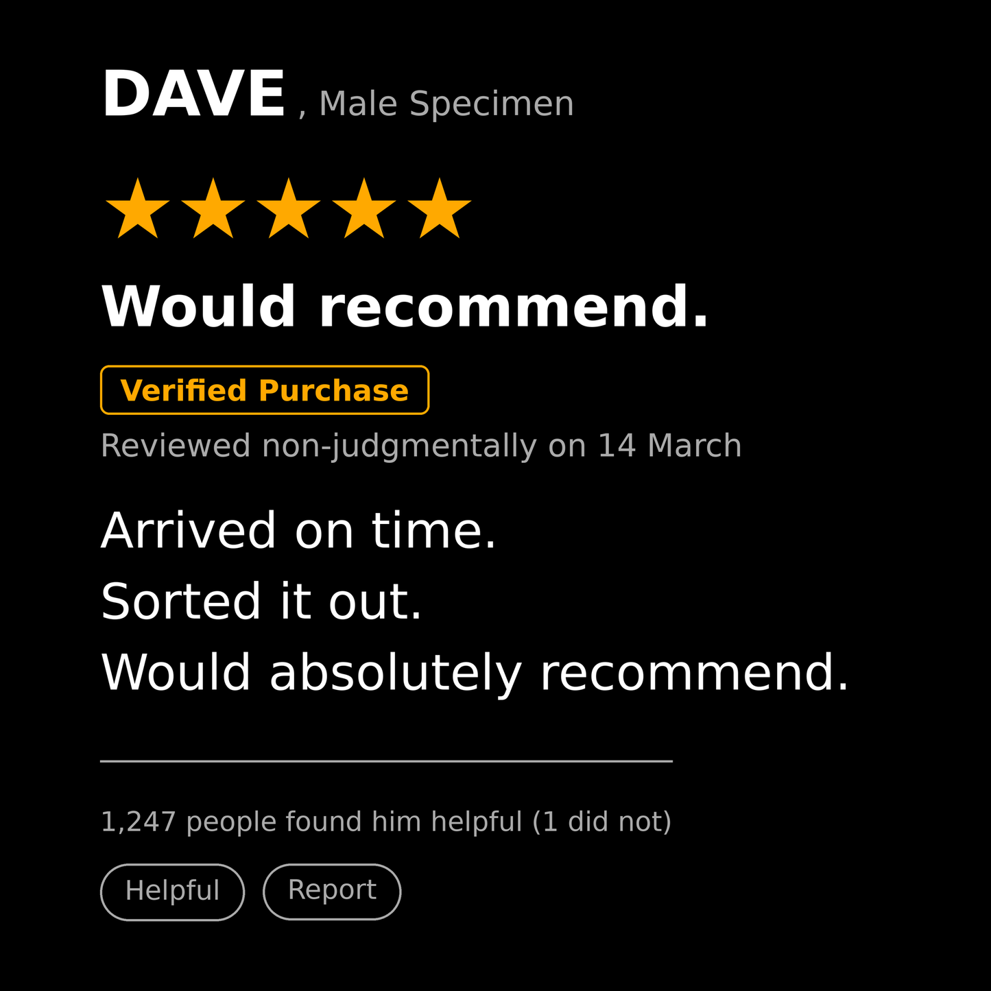 Dave T Shirt Gift