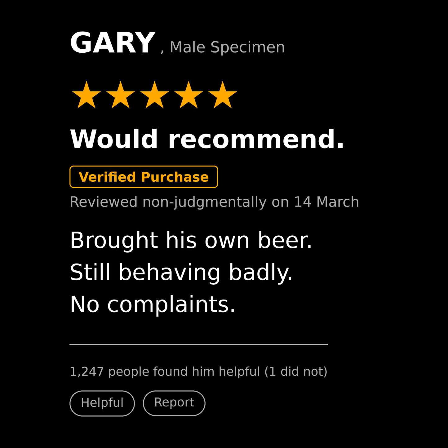 Gary T Shirt Gift
