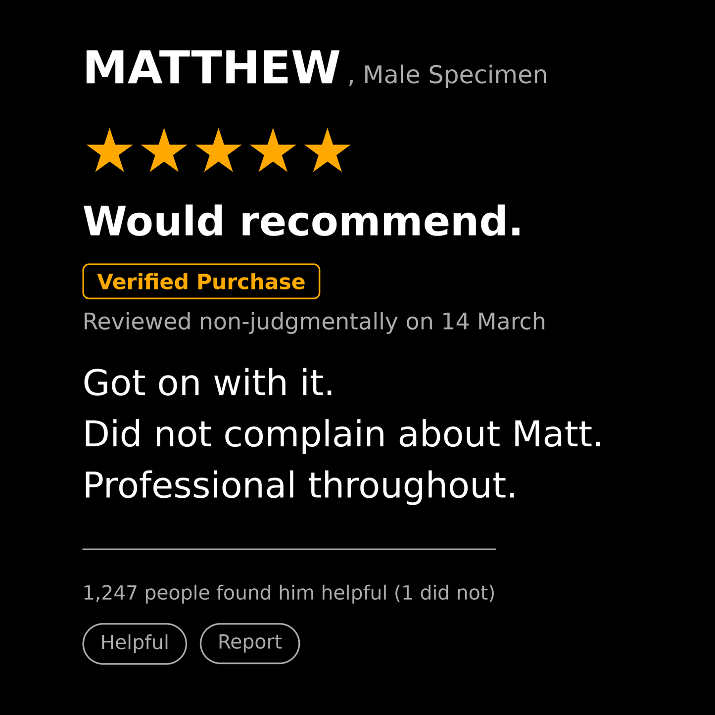 Matthew T Shirt Gift