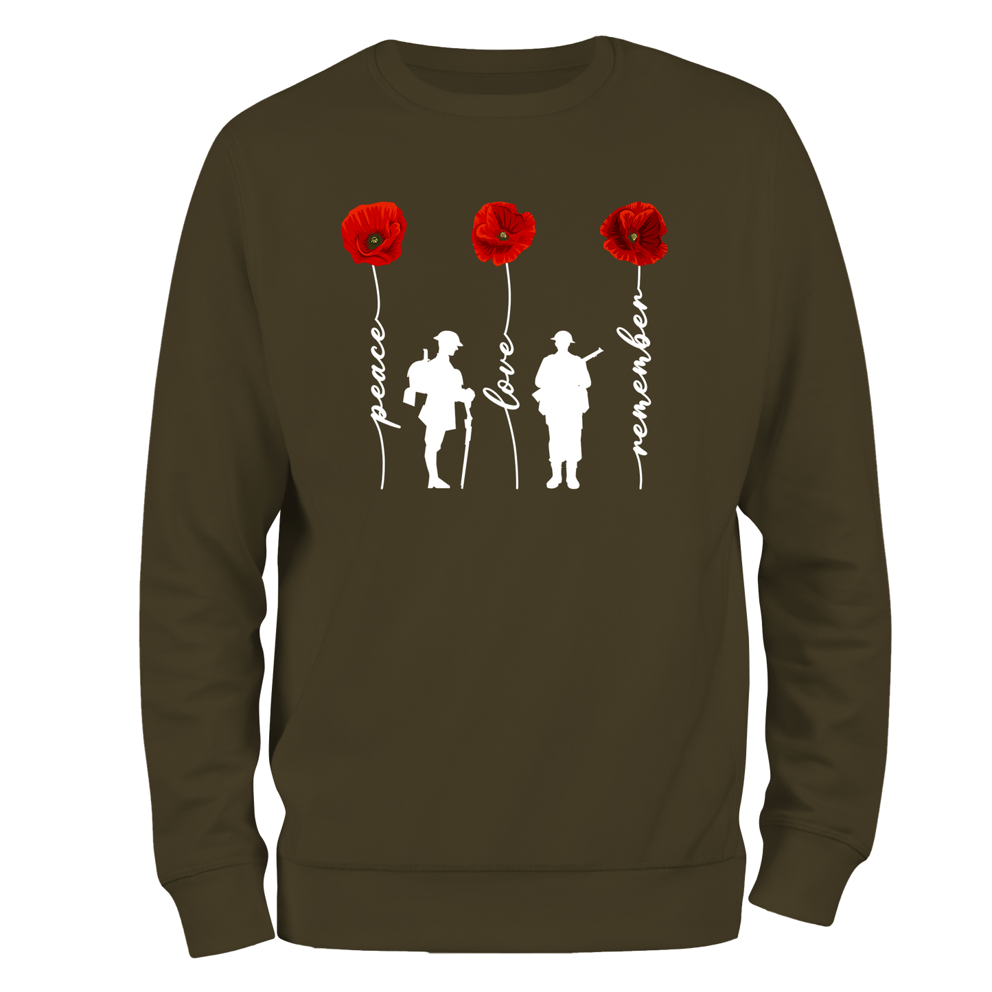 Peace And Love Remembrance Day Sweatshirt by Lion Legion 