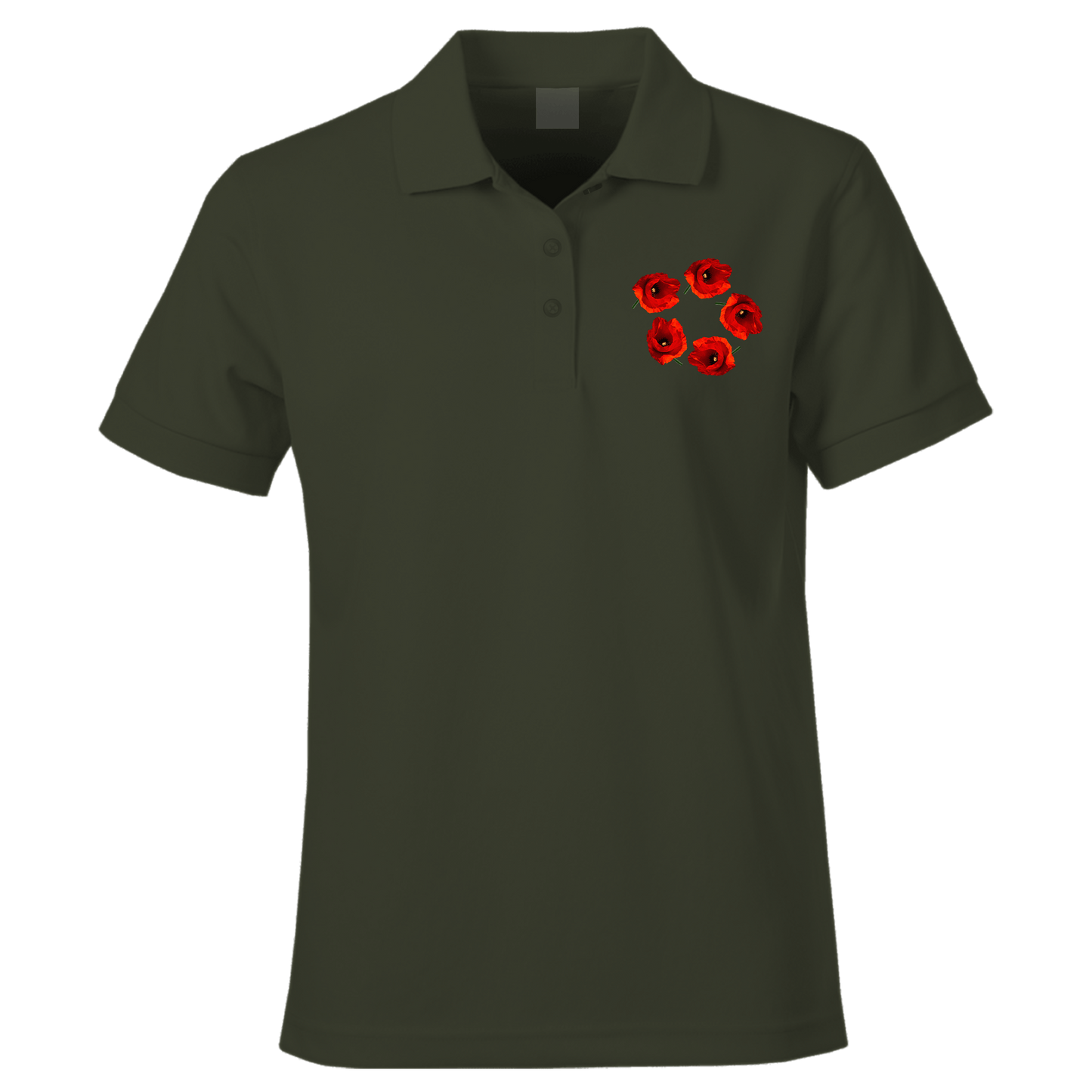 Poppy Circle Remembrance Day Polo Shirt by Lion Legion 