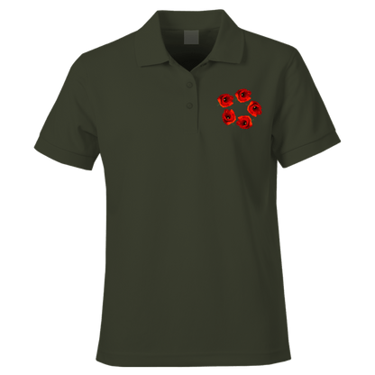 Poppy Circle Remembrance Day Polo Shirt by Lion Legion 