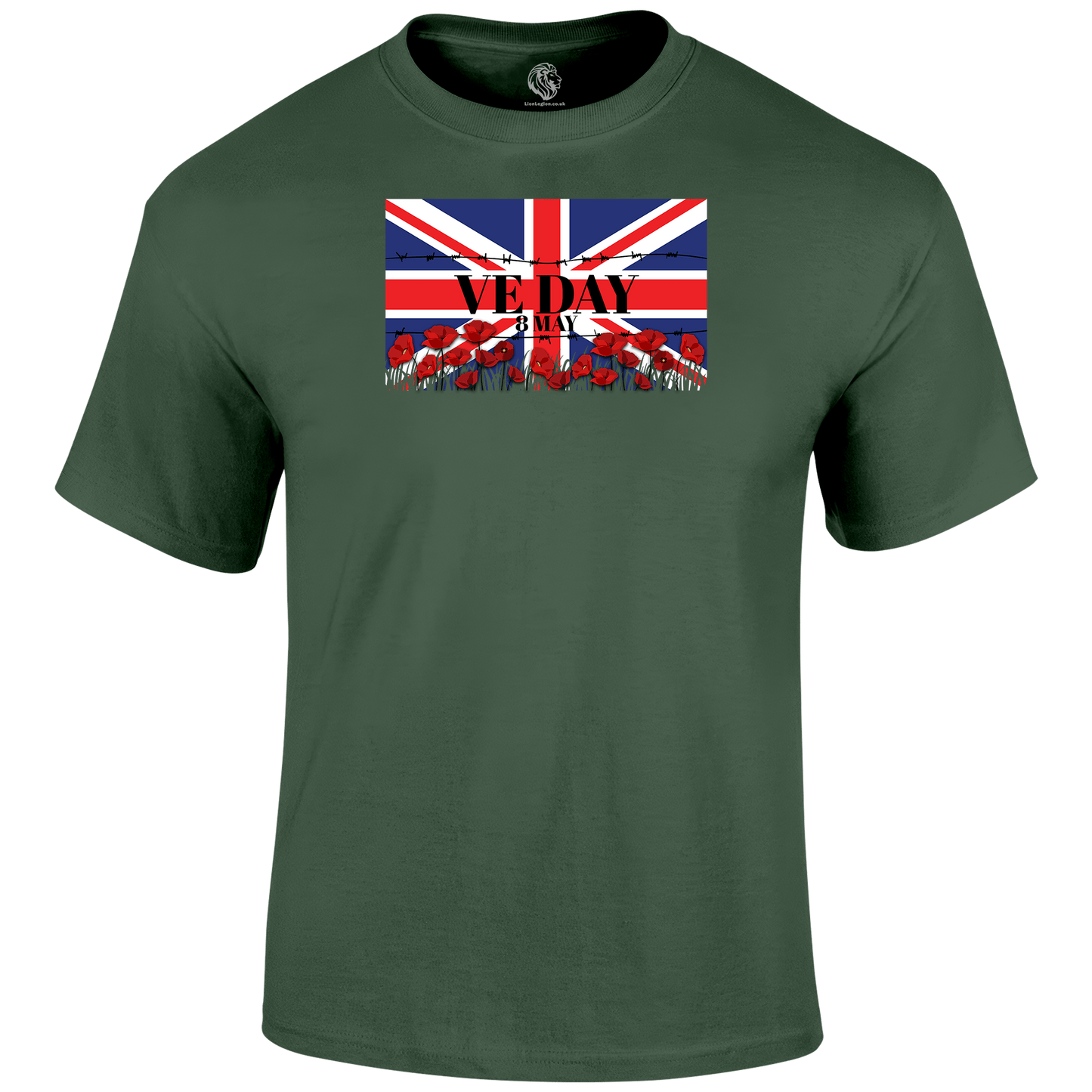 VE Day Remembrance T Shirt by Lion Legion 