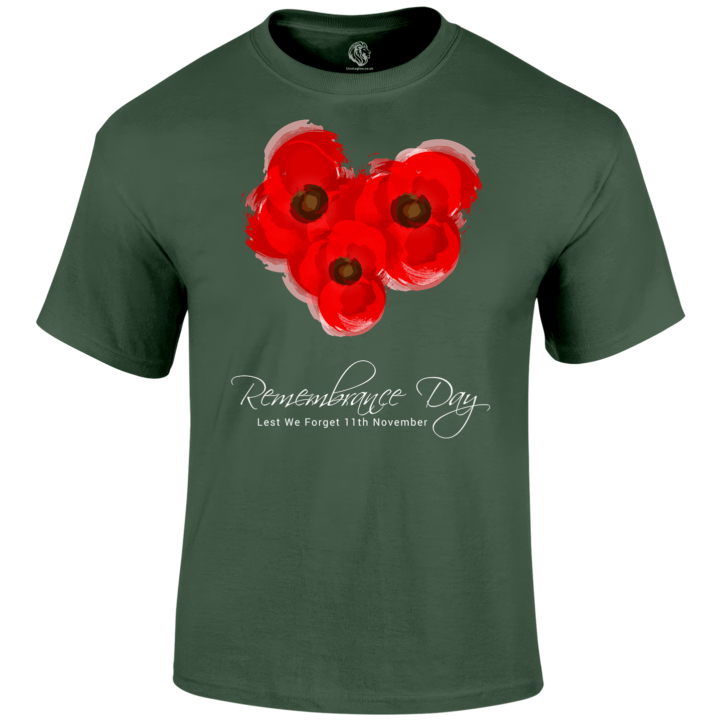 Poppy Trio Remembrance Day T Shirt by Lion Legion 