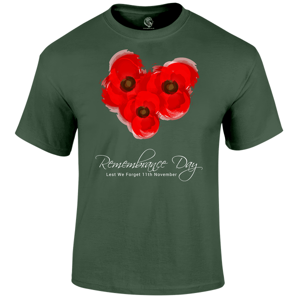 Poppy Trio Remembrance Day T Shirt by Lion Legion 