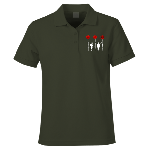 Peace And Love Remembrance Day Polo Shirt by Lion Legion 