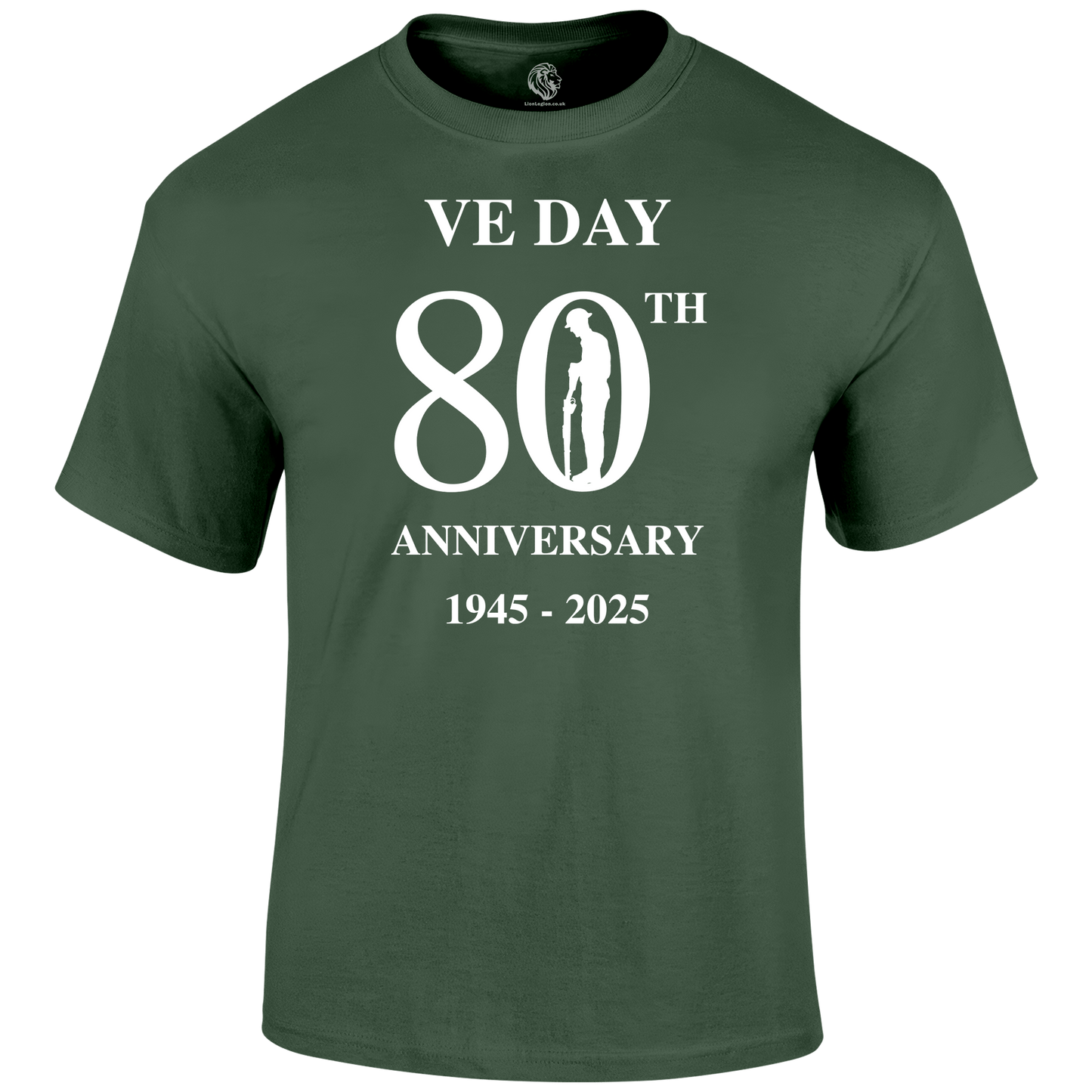 VE Day 80th Remembrance T Shirt by Lion Legion 