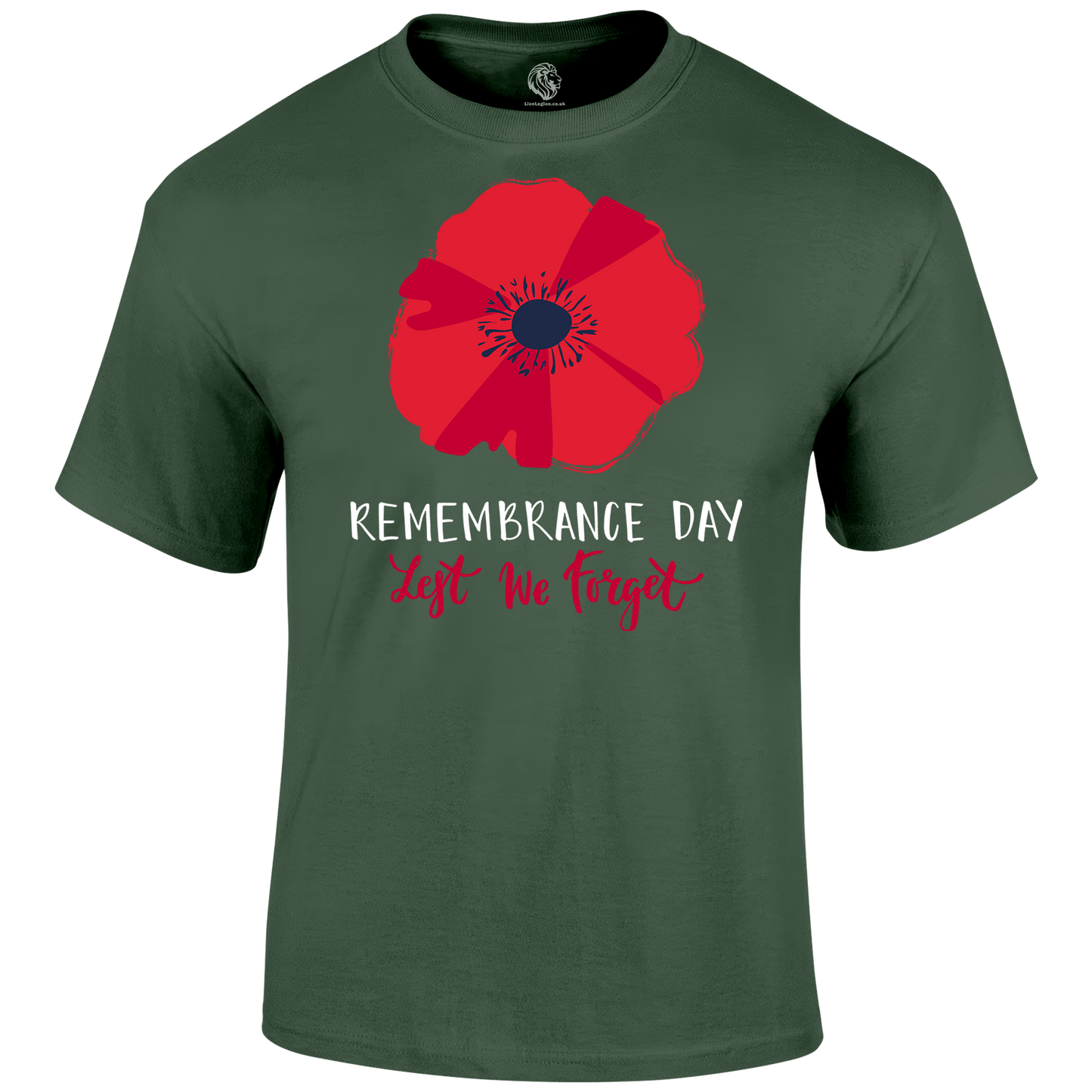 Big Poppy Remembrance Day T Shirt by Lion Legion 