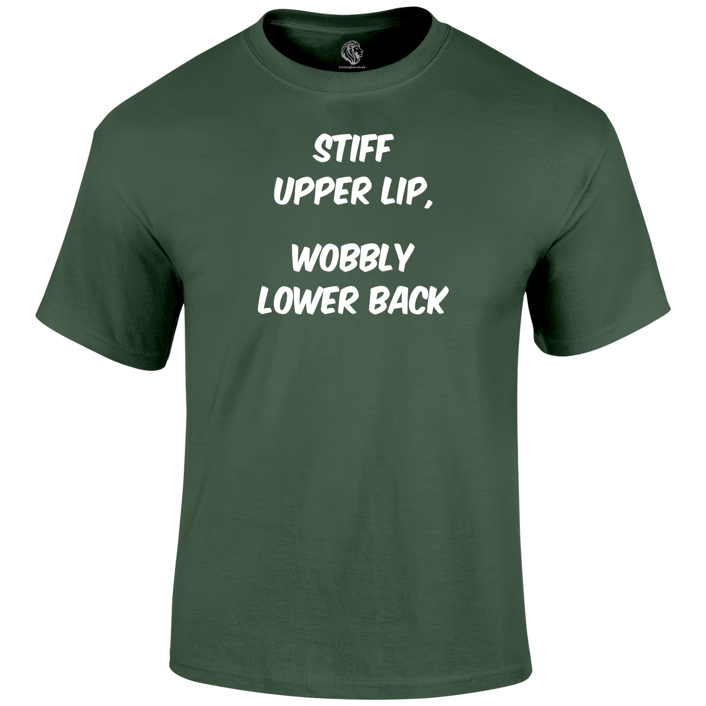 Stiff Upper Lip Funny T Shirt by Lion Legion 