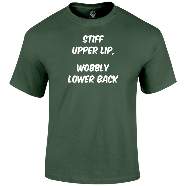 Stiff Upper Lip Funny T Shirt by Lion Legion 
