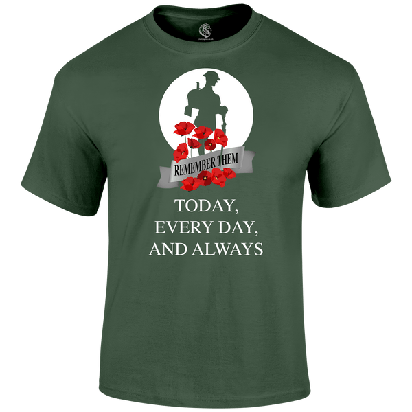 Always WW1 Remembrance Day T Shirt by Lion Legion 