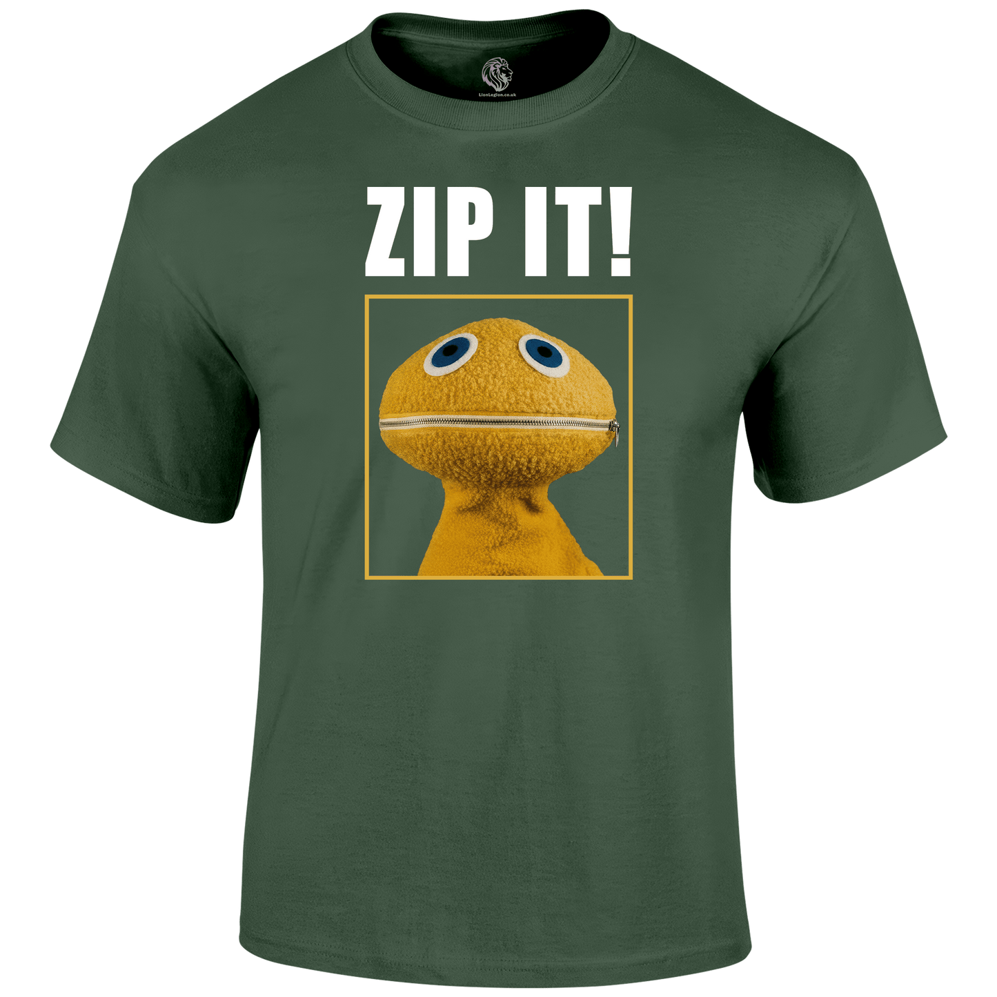 Zip It Funny T Shirt by Lion Legion 