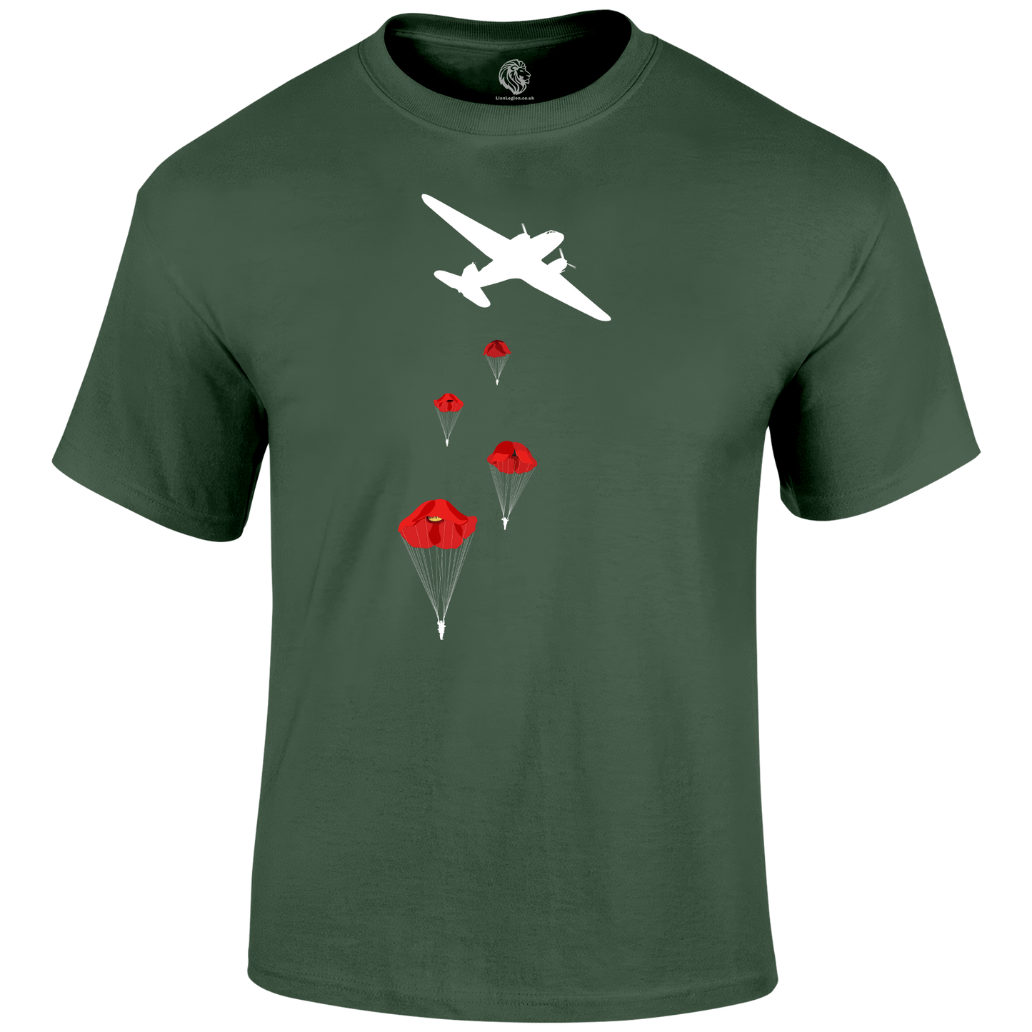 Poppy Drop Remembrance T Shirt by Lion Legion 