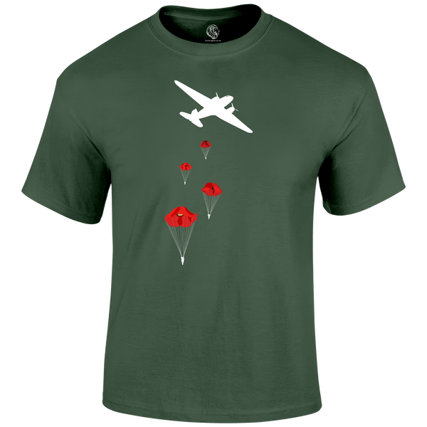 Poppy Drop Remembrance T Shirt by Lion Legion 