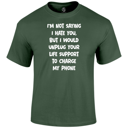 Life Support Funny T Shirt by Lion Legion 