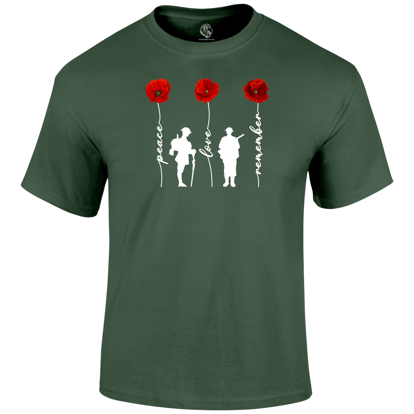 Peace And Love Remembrance Day T Shirt by Lion Legion 