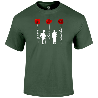 Peace And Love Remembrance Day T Shirt by Lion Legion 