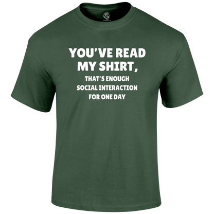 Read My Shirt Funny T Shirt by Lion Legion 