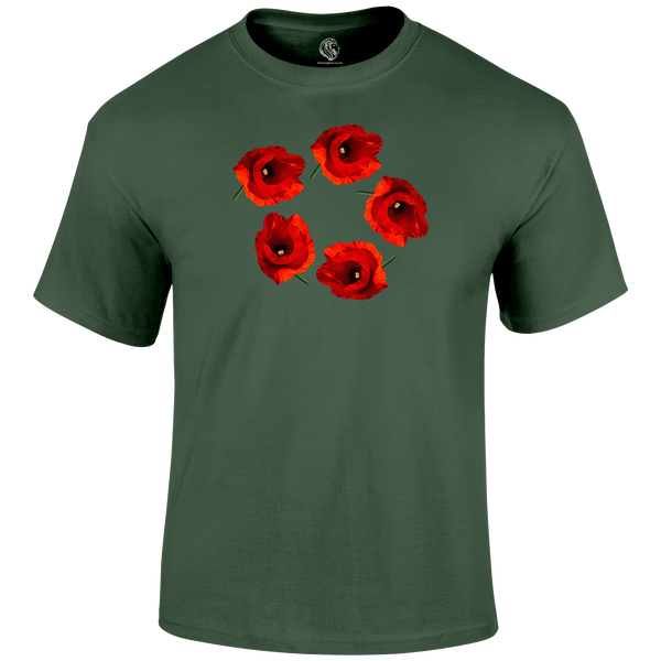 Poppy Circle Remembrance Day T Shirt by Lion Legion 