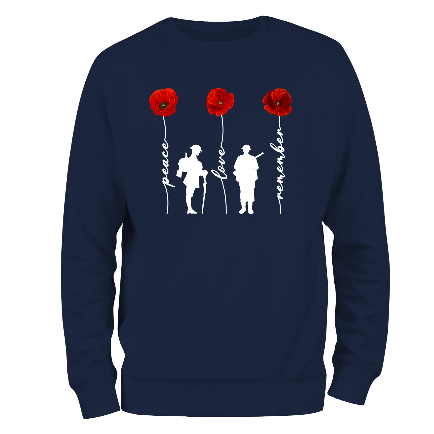 Peace And Love Remembrance Day Sweatshirt by Lion Legion 