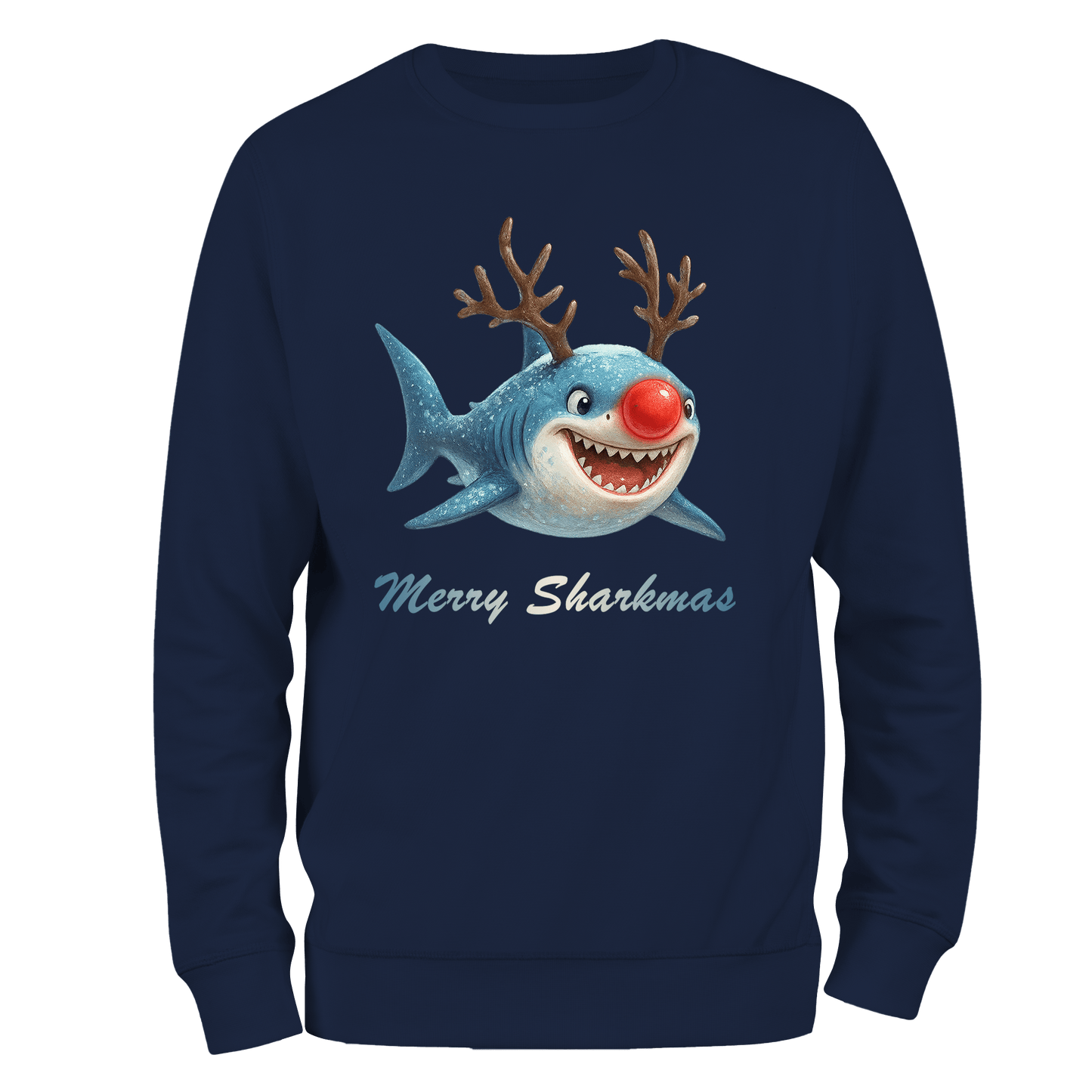Merry Sharkmas Xmas Jumper by Lion Legion 
