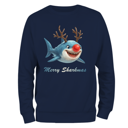 Merry Sharkmas Xmas Jumper by Lion Legion 