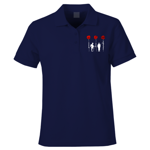 Peace And Love Remembrance Day Polo Shirt by Lion Legion 