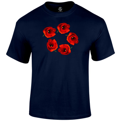 Poppy Circle Remembrance Day T Shirt by Lion Legion 