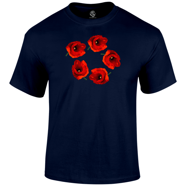 Poppy Circle Remembrance Day T Shirt by Lion Legion 