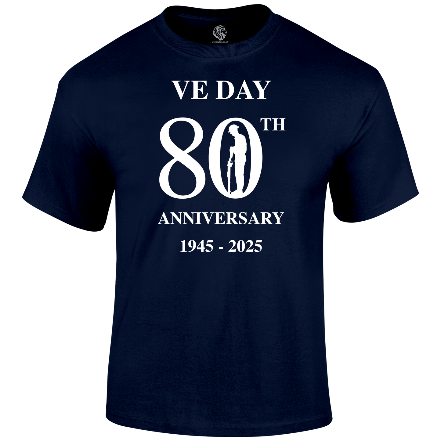 VE Day 80th Remembrance T Shirt by Lion Legion 