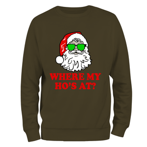 Funny Christmas Jumper where my ho's at?