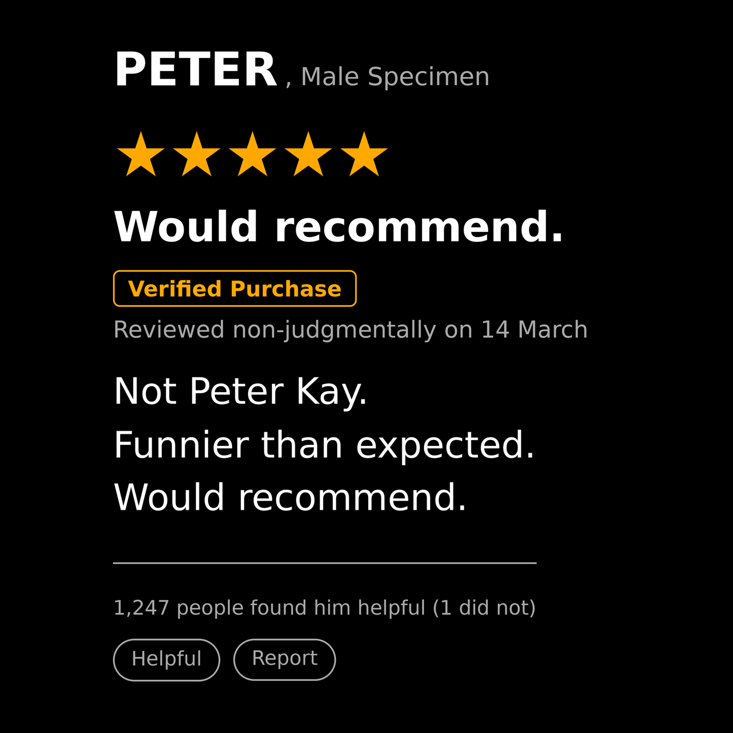 Peter T Shirt Gift