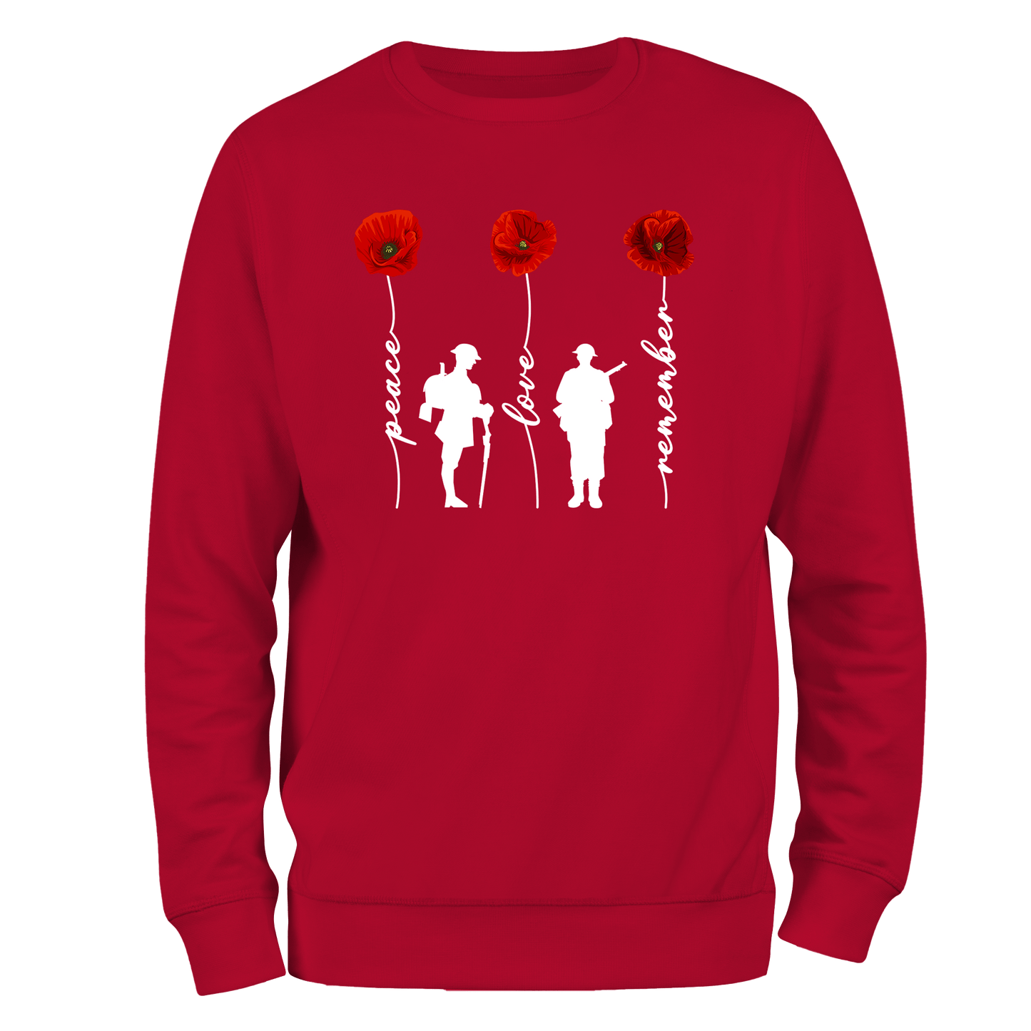 Peace And Love Remembrance Day Sweatshirt by Lion Legion 