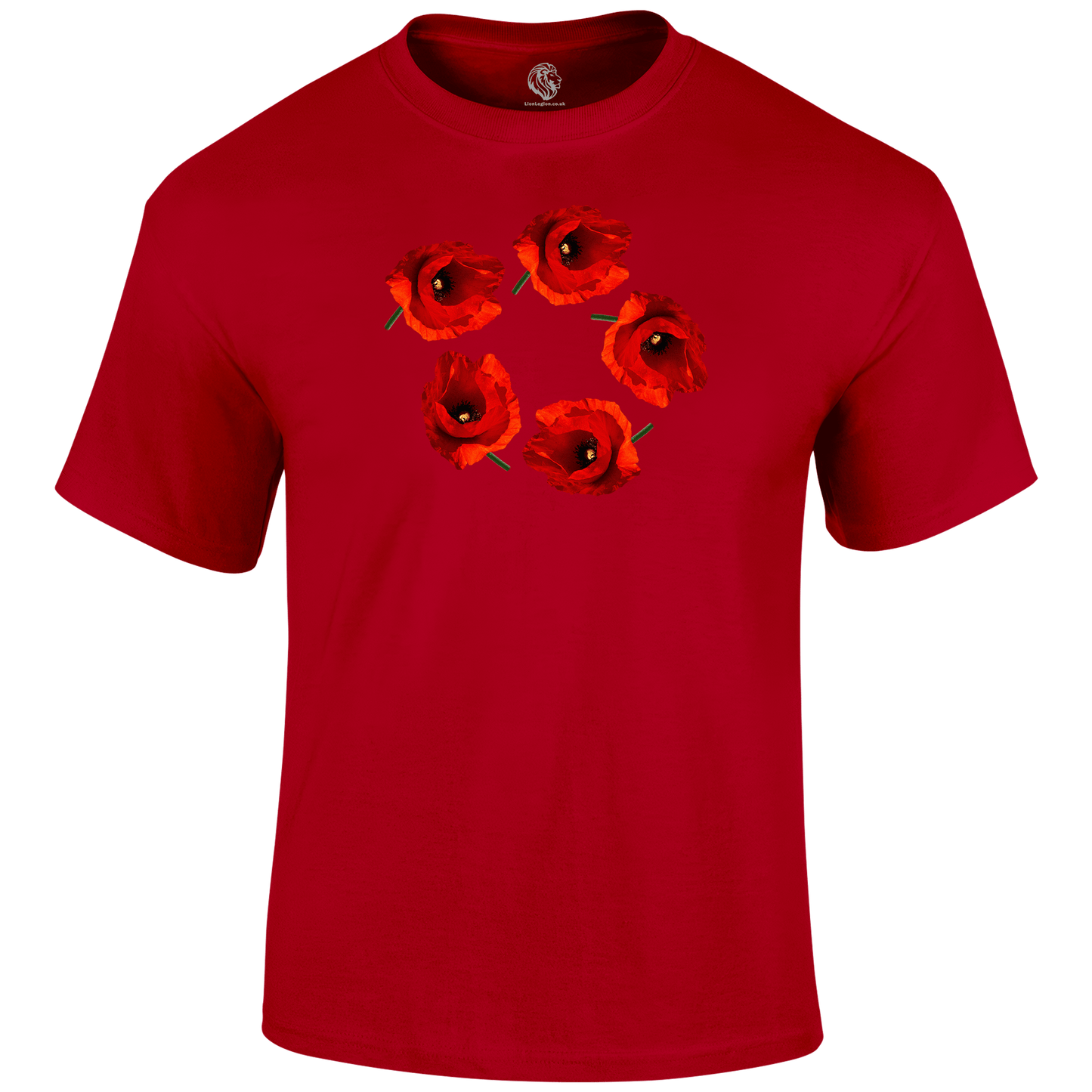 Poppy Circle Remembrance Day T Shirt by Lion Legion 