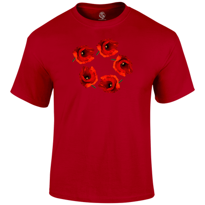 Poppy Circle Remembrance Day T Shirt by Lion Legion 