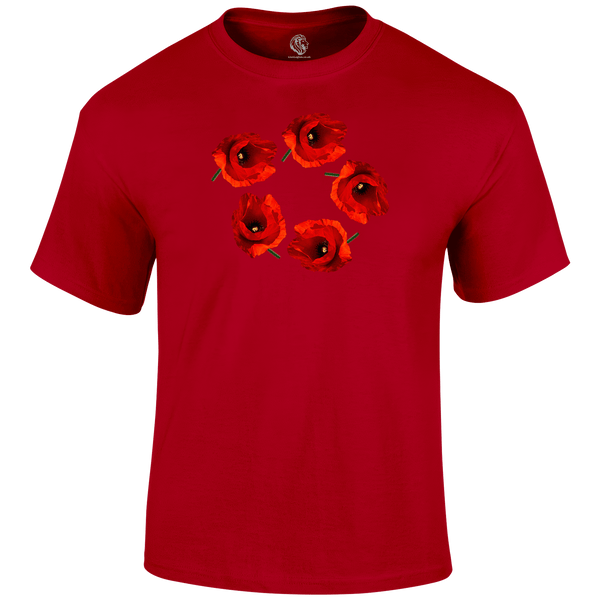 Poppy Circle Remembrance Day T Shirt by Lion Legion 