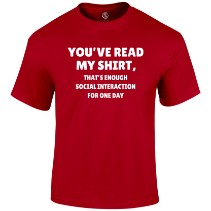 Read My Shirt Funny T Shirt by Lion Legion 