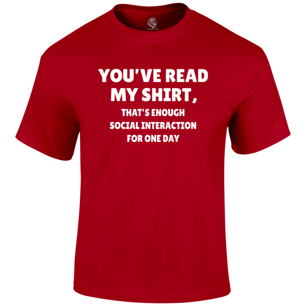 Read My Shirt Funny T Shirt by Lion Legion 